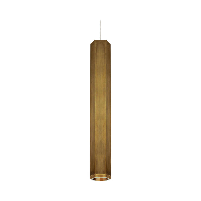 Blok Large Low Voltage Pendant Light in Aged Brass.