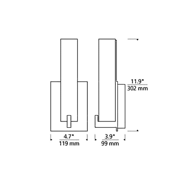 Cosmo Wall Light - line drawing.