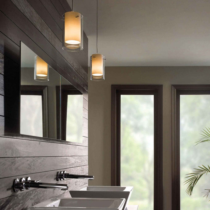 Echo Pendant Light in bathroom.