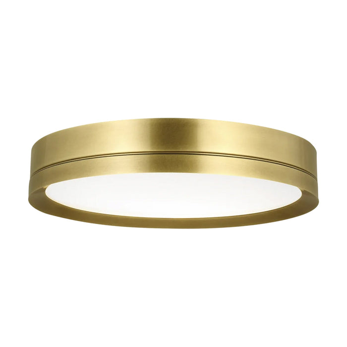 Finch Round LED Flush Mount Ceiling Light in Plated Brass.