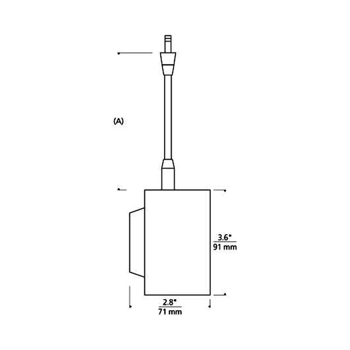 Iso Low Voltage LED FreeJack Head - line drawing.