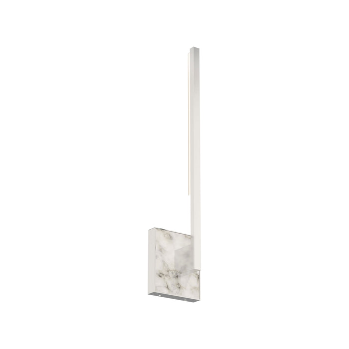 Klee LED Wall Light in Polished Nickel/White Marble (Small).