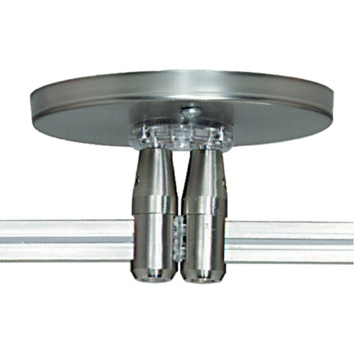 MonoRail Dual-Feed Power Feed Canopy in Satin Nickel.