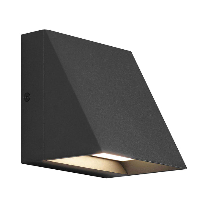 Pitch Single Outdoor LED Wall Light in Black.