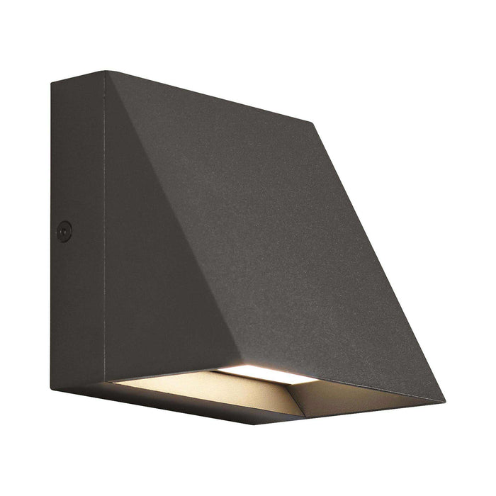 Pitch Single Outdoor LED Wall Light in Bronze.