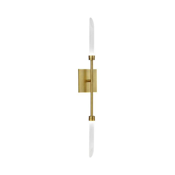 Spur LED Wall Light in Aged Brass.