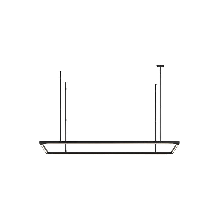 Stagger Halo LED Linear Pendant Light in Nightshade Black (50-Inch/Down).