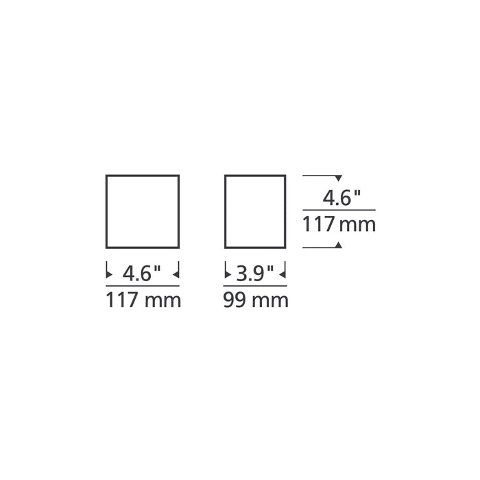 Vex 5 Outdoor LED Wall Light - line drawing.