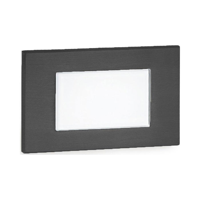 Tempered Glass Rectangular LED Step and Wall Light in Black on Aluminum.