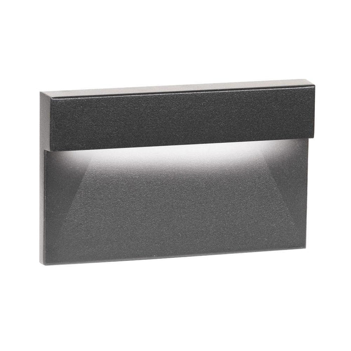Tempered Glass Rectangular LED Step and Wall Light in Black on Aluminum.