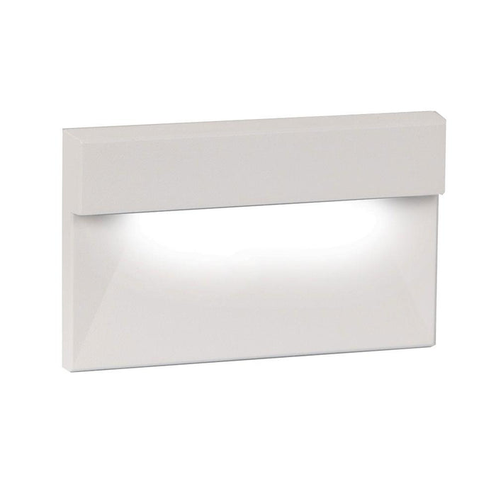 Tempered Glass Rectangular LED Step and Wall Light in White on Aluminum.
