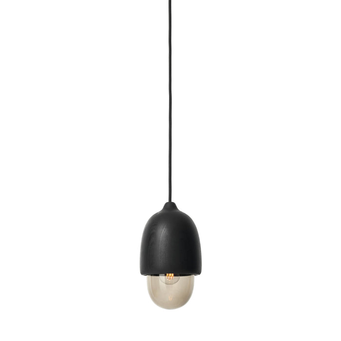 Terho Pendant Light in Black Stain Lacquered / Smoked Transparent/Small.