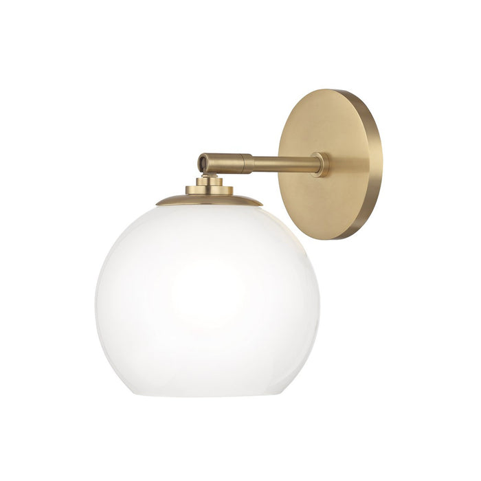 Tilly LED Wall Light in White and Brass.