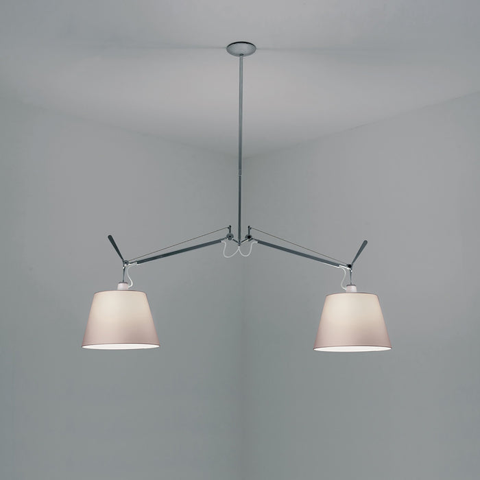 Tolomeo Double Shade Suspension Light in Parchment/XSmall.