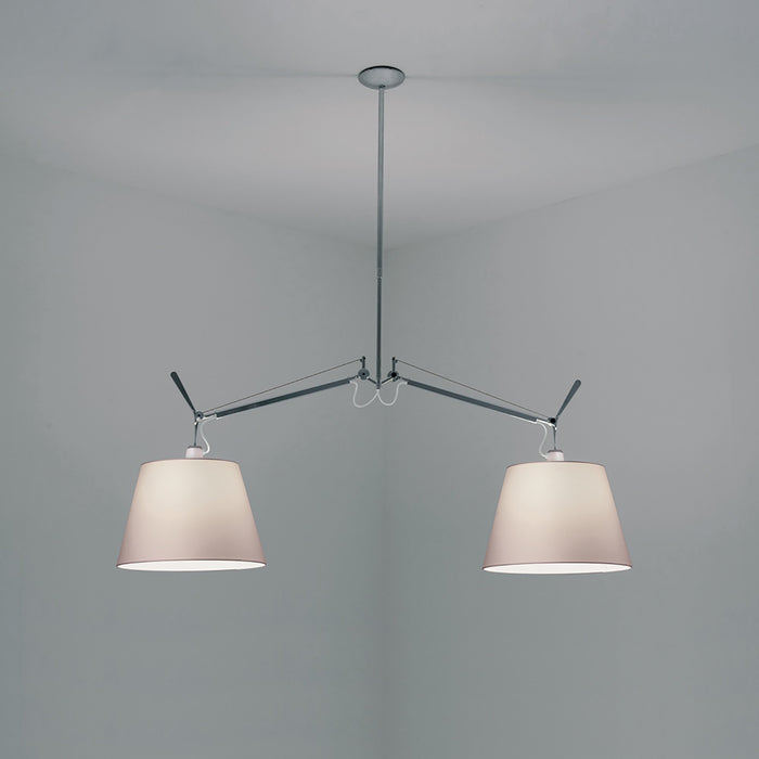 Tolomeo Double Shade Suspension Light in Parchment/Small.