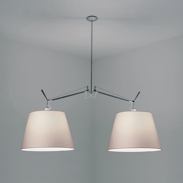 Tolomeo Double Shade Suspension Light in Parchment/Large.