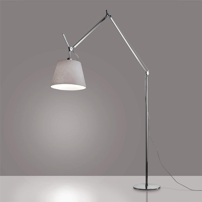 Tolomeo Mega Floor Lamp in Aluminum/Fiber/E26/A19 (17-Inch Shade).