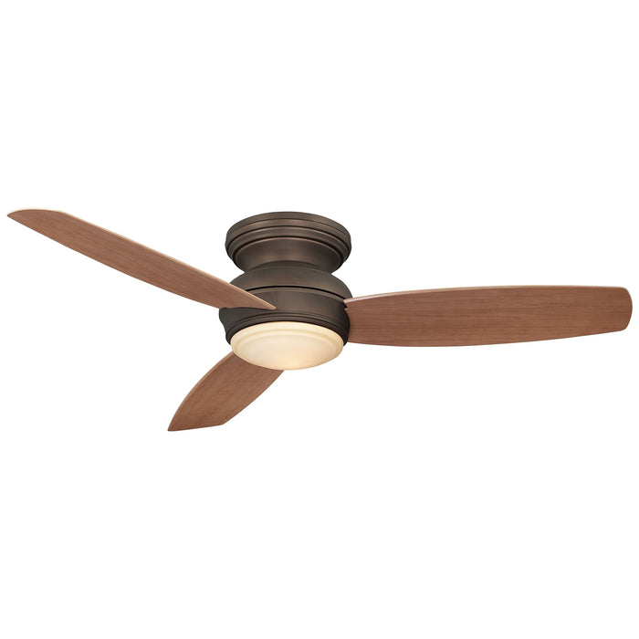 Traditional Concept LED Outdoor Ceiling Fan in Oil Rubbed Bronze / Medium Maple (52-Inch).