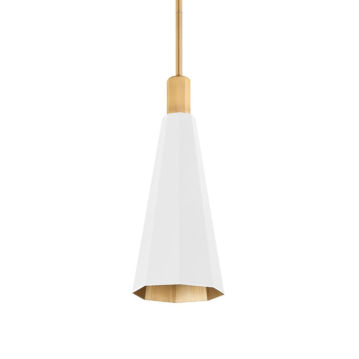 Huntley Pendant Light in Patina Brass/Soft White (Small).
