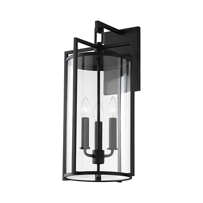 Percy Outdoor Wall Light in Texture Black (3-Light).