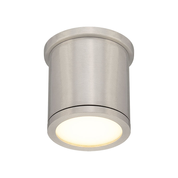 Tube LED Flush Mount Ceiling Light in Brushed Aluminum (Small).