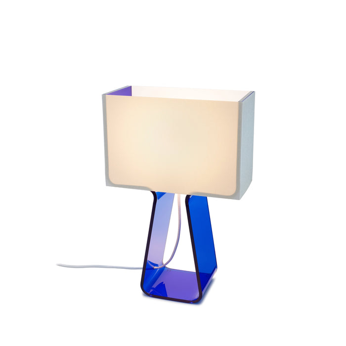 Tube Top Color Table Lamp in Cobalt Blue.