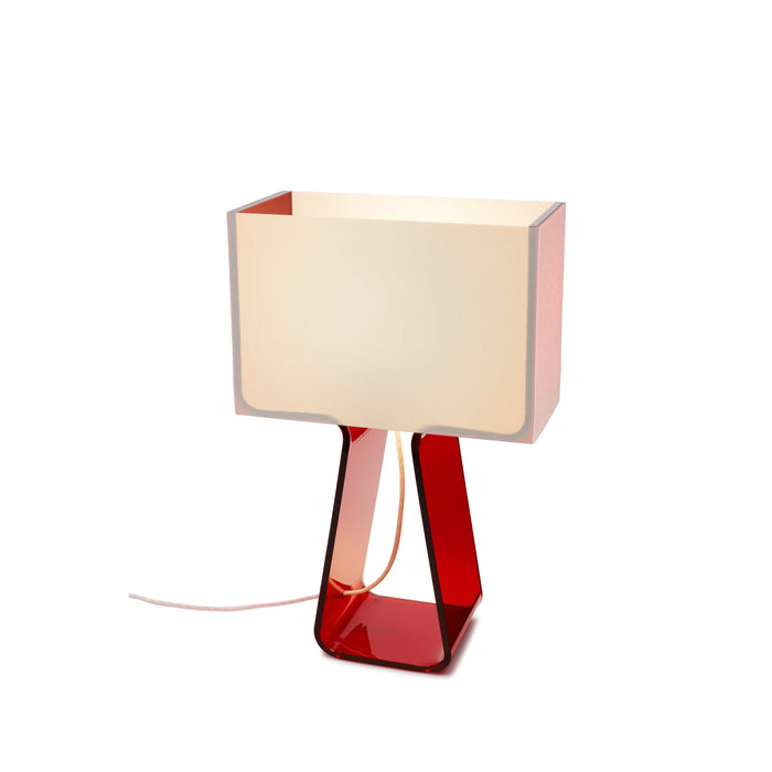 Tube Top Color Table Lamp in Ruby Red.