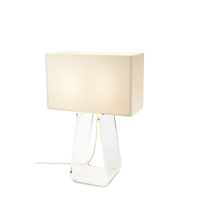Tube Top Table Lamp in White/Char/Medium.