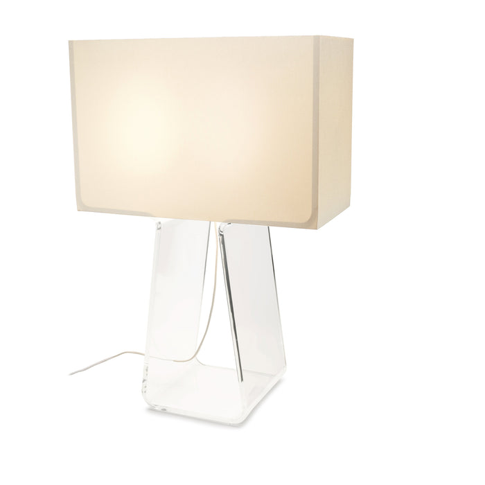 Tube Top Table Lamp in White/Char/Large.