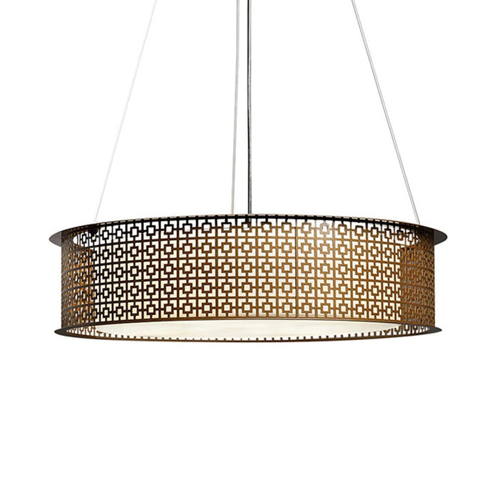 Clarus Drum LED Pendant Light in Angles/Medieval Bronze.