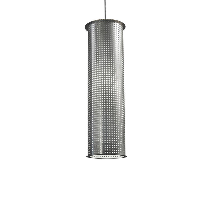 Clarus Tall Pendant Light in Squares/Satin Pewter.
