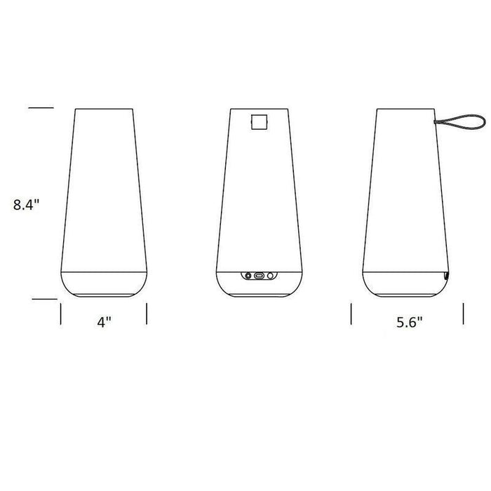 UMA LED Mini Sound Lantern - line drawing.