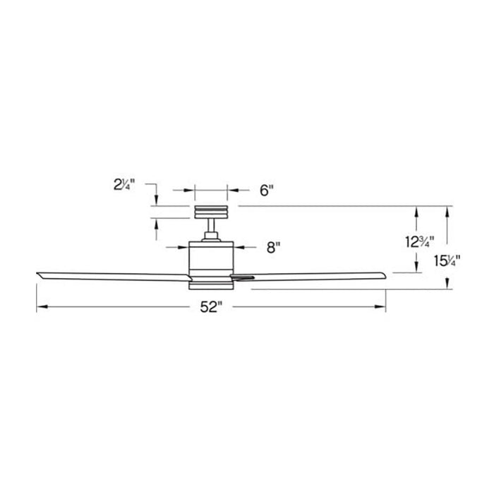 Vail LED Ceiling Fan - line drawing.