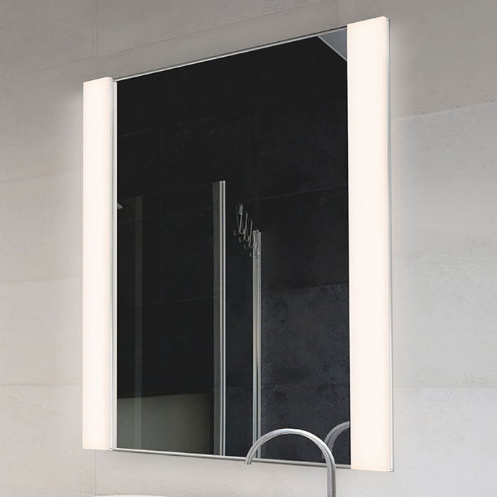 Vanity™ Vertical LED Mirror in bathroom.