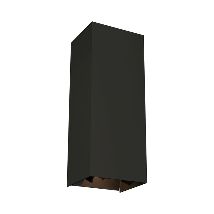 Vex Large Outdoor LED Wall Light in 12-Inch/Black.