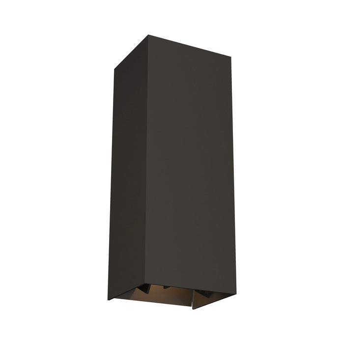 Vex Large Outdoor LED Wall Light in 12-Inch/Bronze.