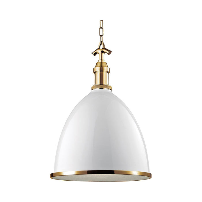 Viceroy Pendant Light in Large/White/Aged Brass.