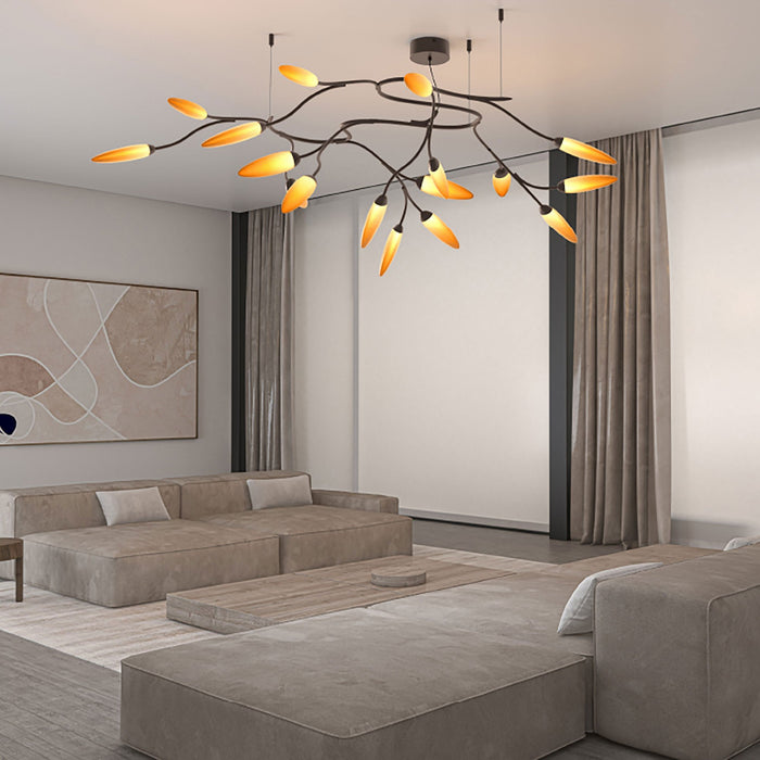 Vines™ LED Semi Flush Mount Ceiling Light in living room.