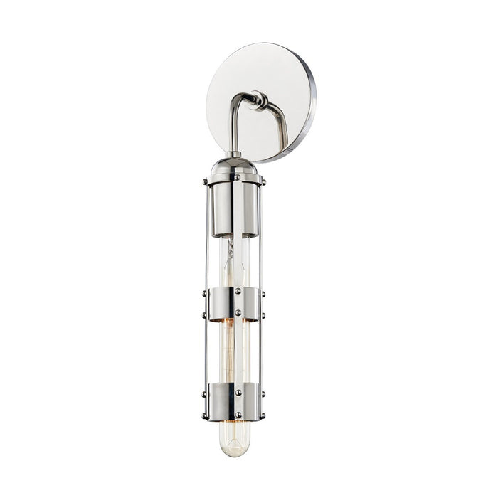 Violet Tall Wall Light in Polished Nickel.