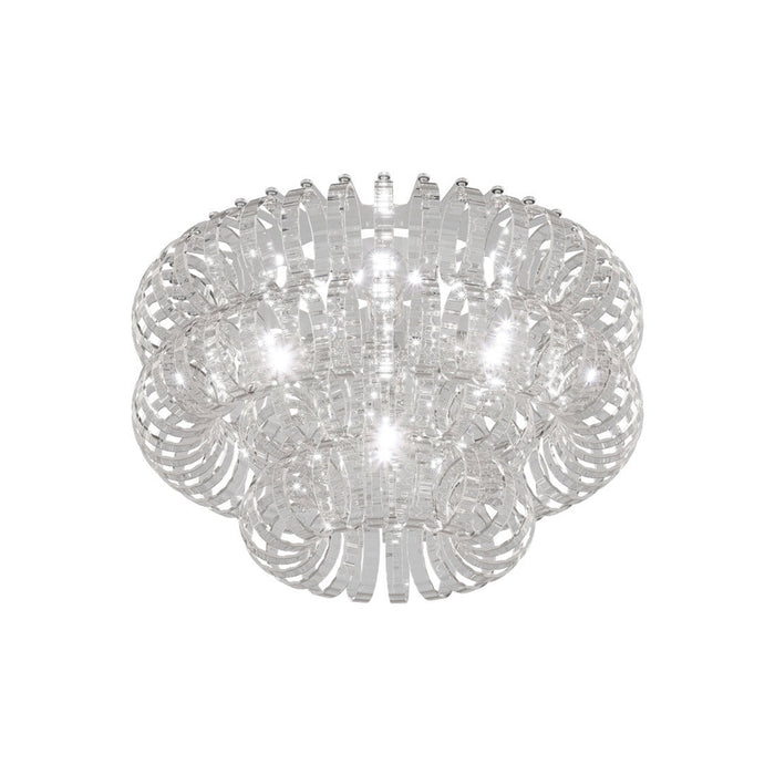 Ecos Flush Mount Ceiling Light in Glossy Chrome/Crystal Striped (Small).
