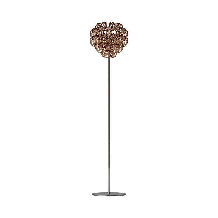 Giogali Floor Lamp in Glossy Chrome/Crystal Copper.
