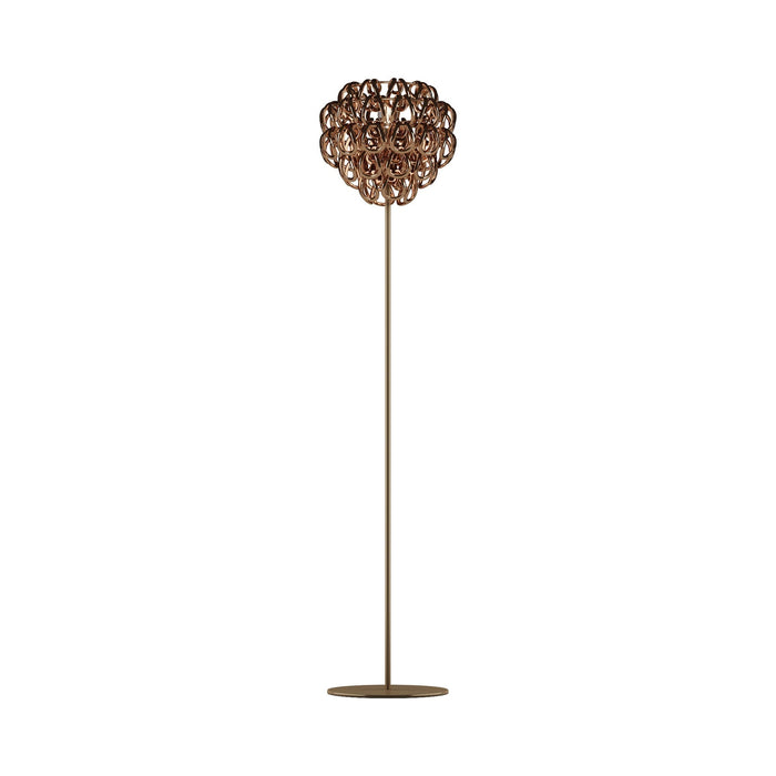 Giogali Floor Lamp in Matt Bronze/Crystal Copper.