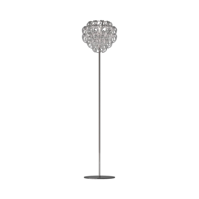 Giogali Floor Lamp in Glossy Chrome/Crystal Transparent.