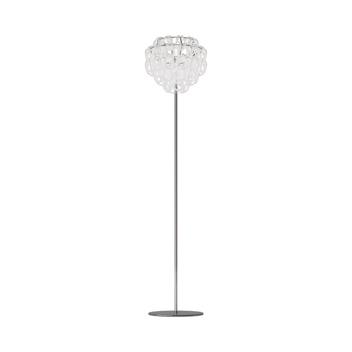Giogali Floor Lamp in Glossy Chrome/White.