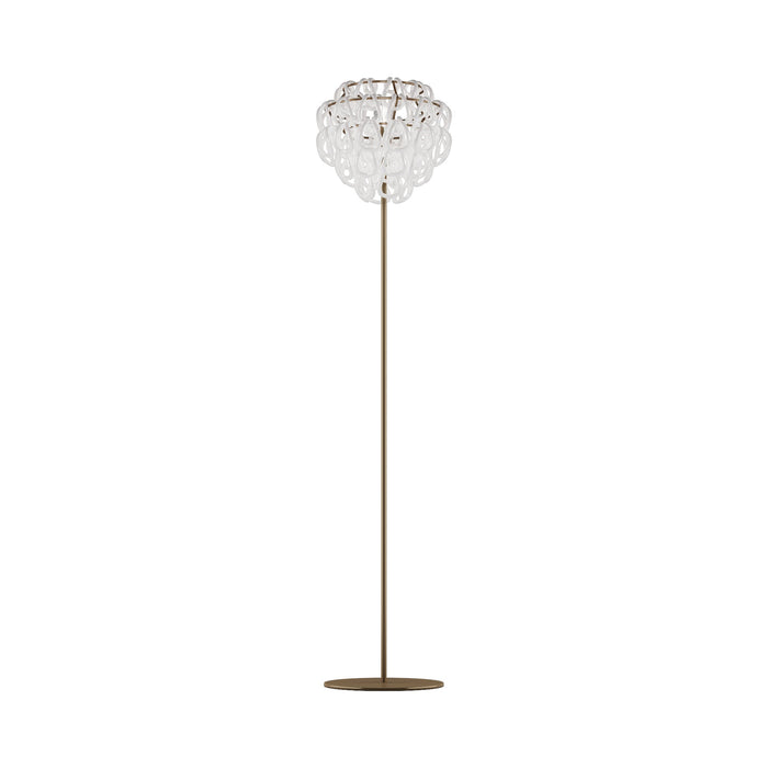 Giogali Floor Lamp in Matt Bronze/White.