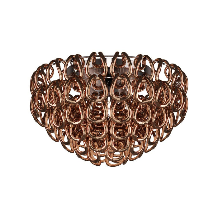 Giogali Flush Mount Ceiling Light in Crystal Copper/Glossy Chrome (Large).