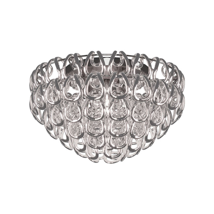 Giogali Flush Mount Ceiling Light in Crystal Silver/Glossy Chrome (Large).