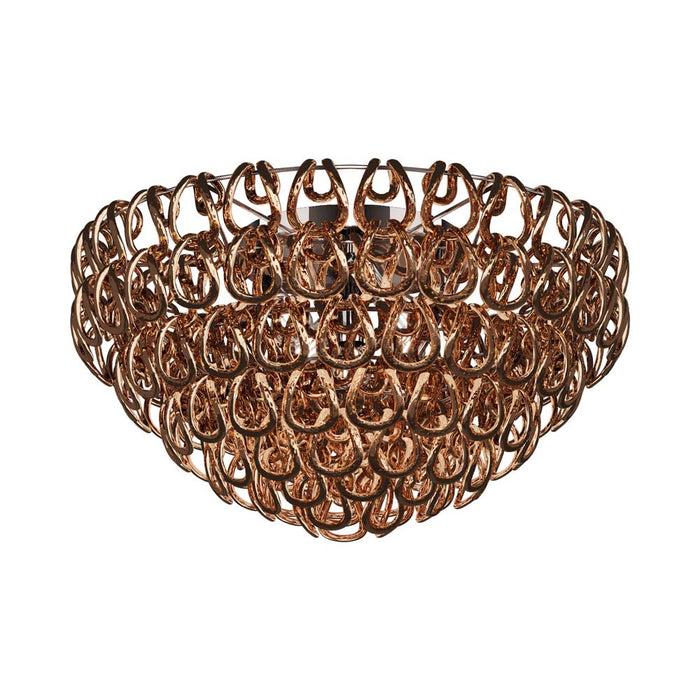 Giogali Flush Mount Ceiling Light in Crystal Copper/Glossy Chrome (X-Large).