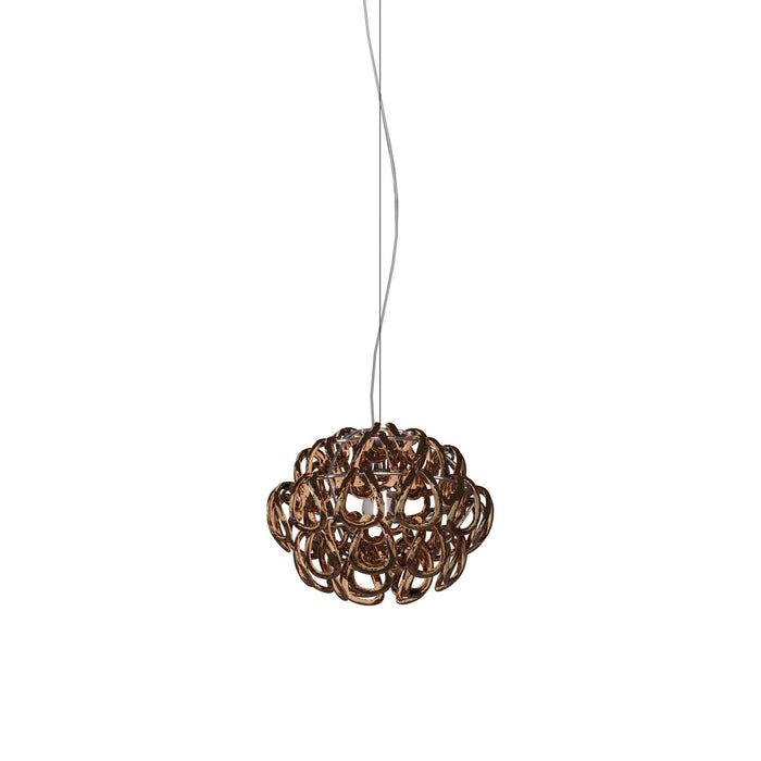 Giogali Pendant Light in Glossy Chrome/Crystal Copper (Small).