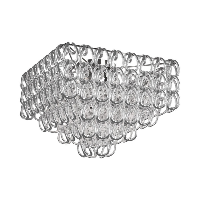Giogali Square Flush Mount Ceiling Light in Crystal Silver/Glossy Chrome.